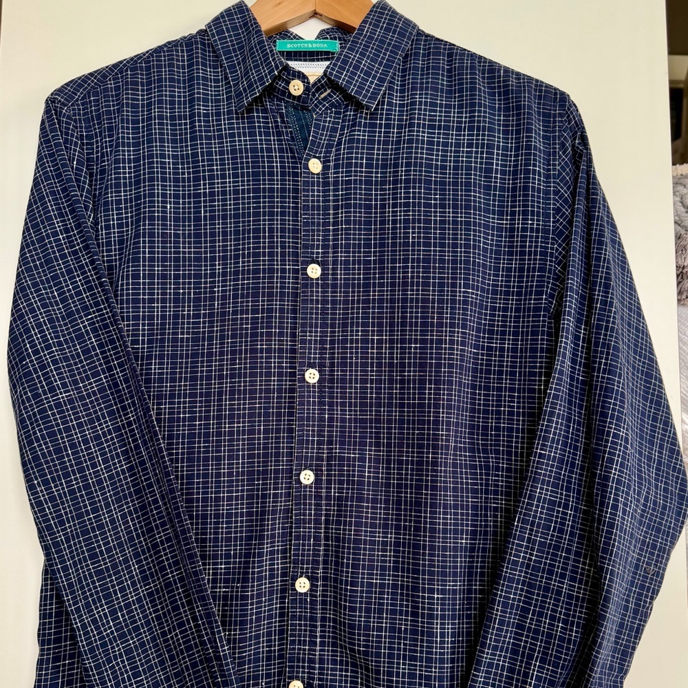 Scotch & Soda Dark Blue Checkered Shirt